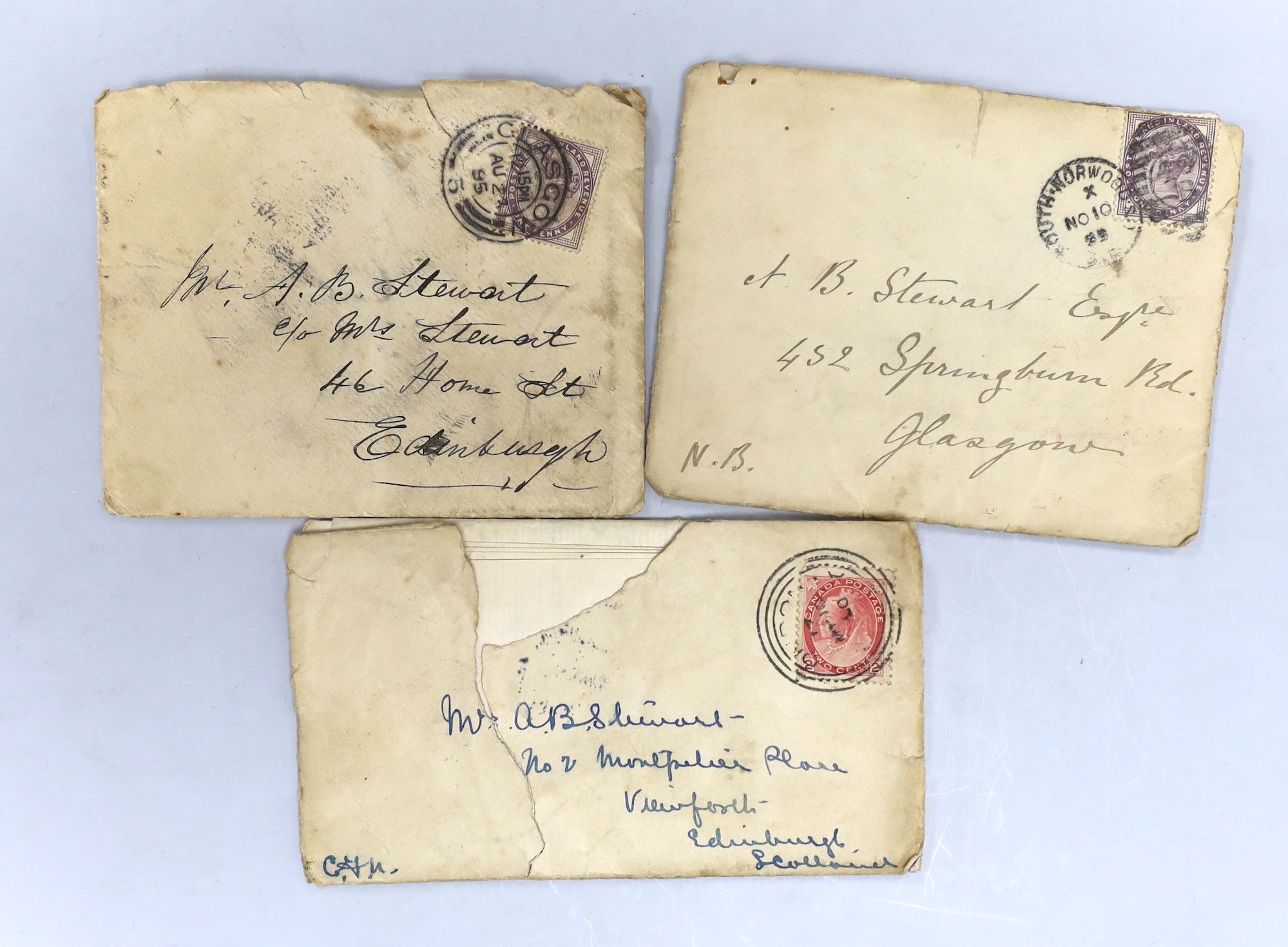 An Arthur Conan Doyle letter (secretarial written) and two other letters (unknown)